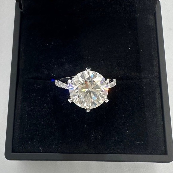 Moissanite Diamond Ring Engagement Wedding Anniversary 5 Ct 6 Prong Size 6 - Picture 5 of 10